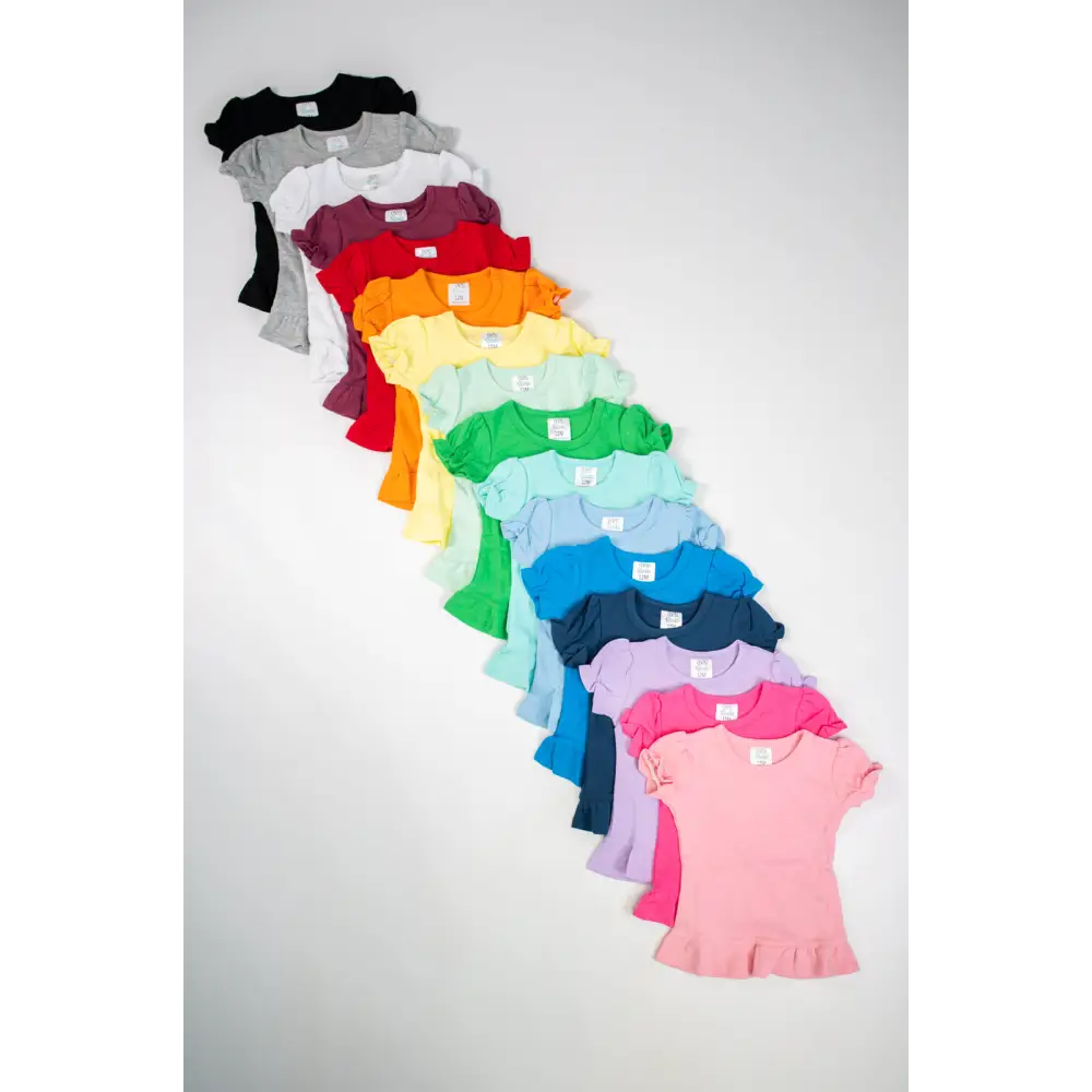 Girl’s Short Sleeve Ruffle Shirt (12M-Toddler) - ARB Blanks