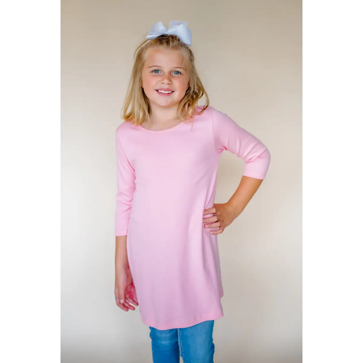 Girl’s Straight Sleeve Tunics - Bubble Gum Pink / 12M - ARB Blanks