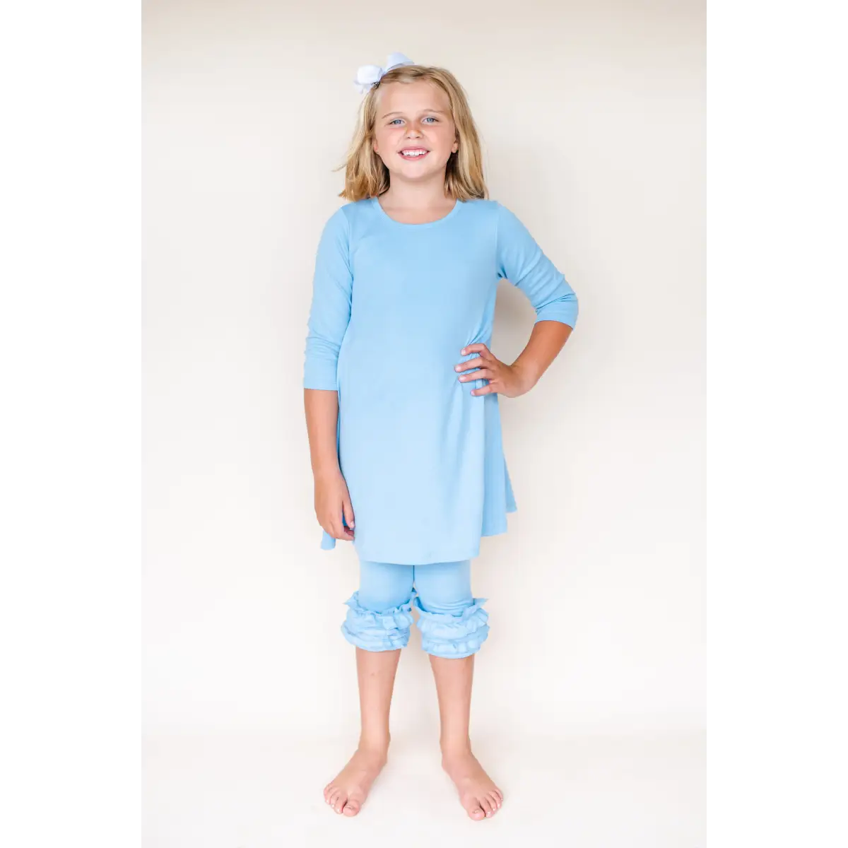 Girl’s Straight Sleeve Tunics - Light Blue / 12M - ARB Blanks