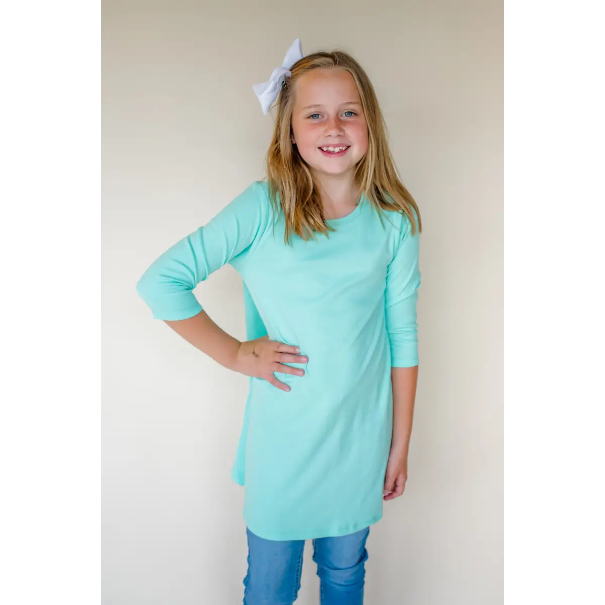 Girl’s Straight Sleeve Tunics - Seafoam / 12M - ARB Blanks