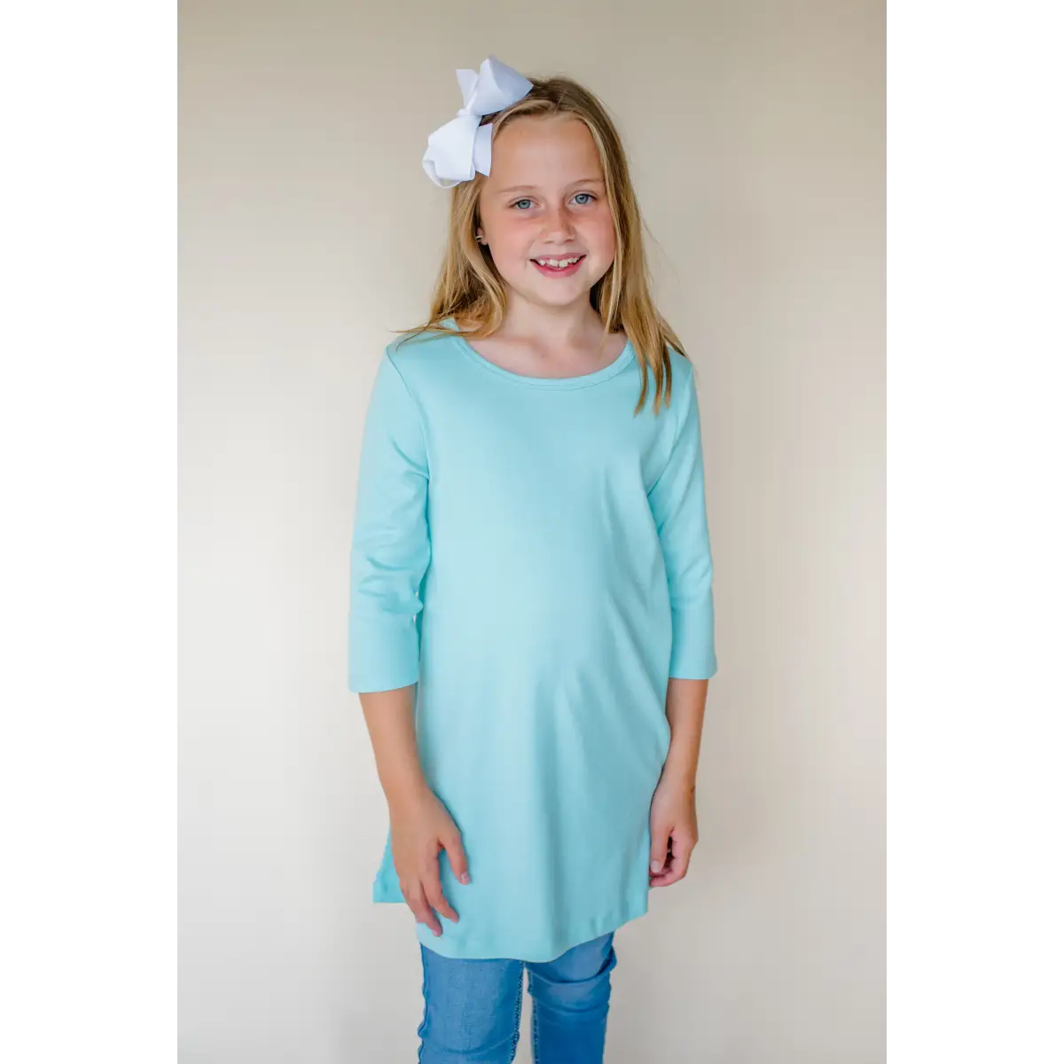 Girl’s Straight Sleeve Tunics - Sky Blue / 12M - ARB Blanks