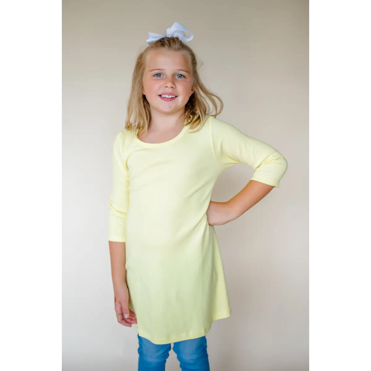 Girl’s Straight Sleeve Tunics - Summer Yellow / 12M - ARB Blanks