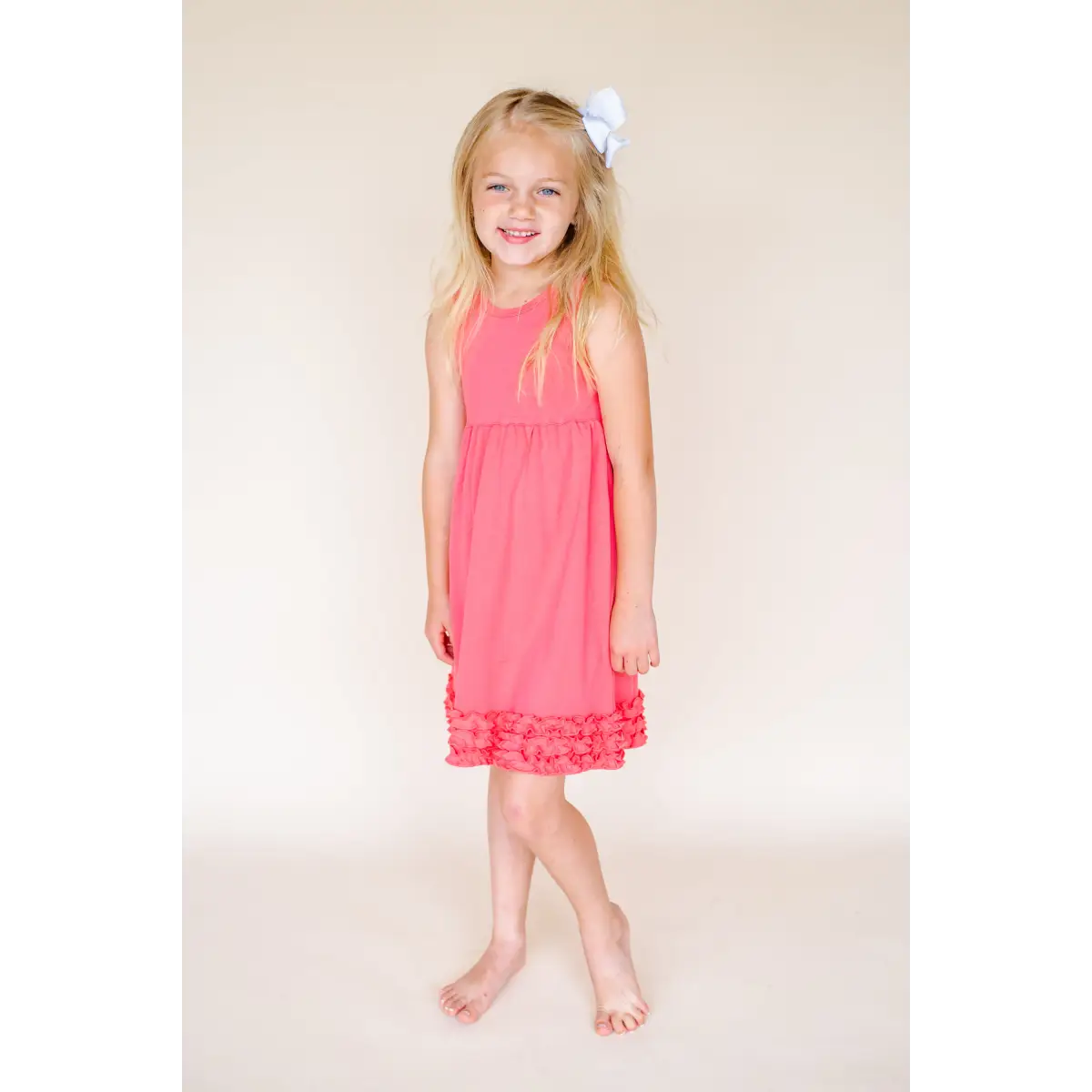 Girl’s Tank Empire Waist Dress - Apricot / 12M - ARB Blanks