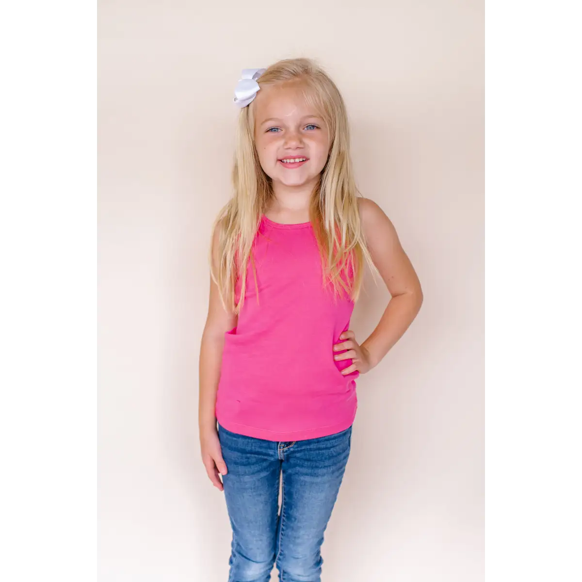 Girl’s Tank Tops - Hot Pink / 12M - ARB Blanks