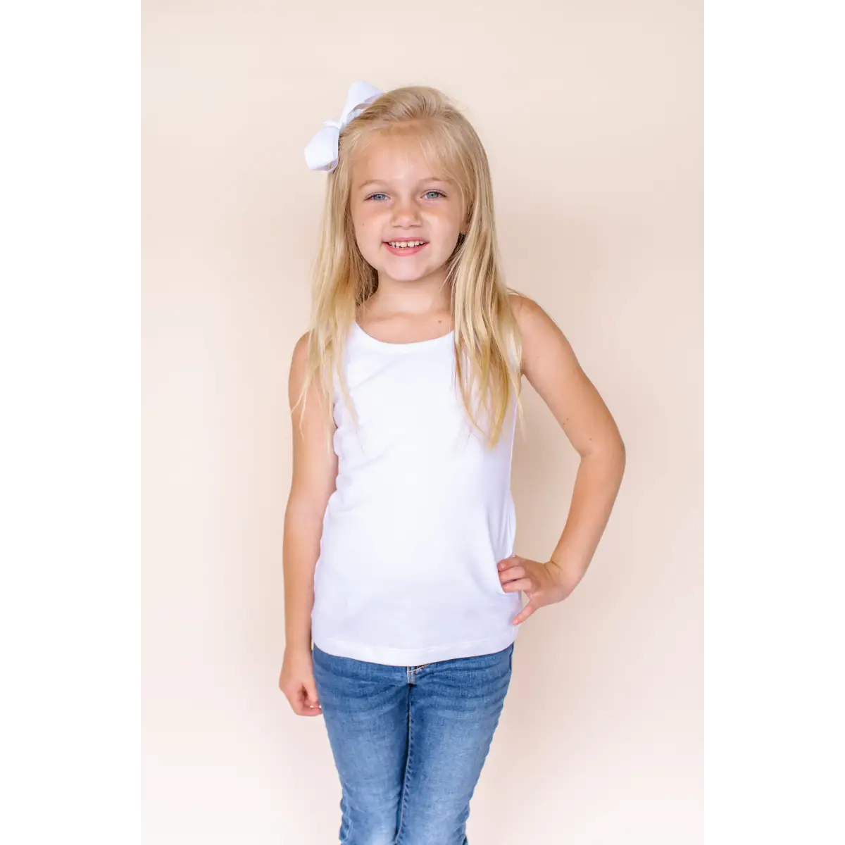 Girl’s Tank Tops - White / 12M - ARB Blanks