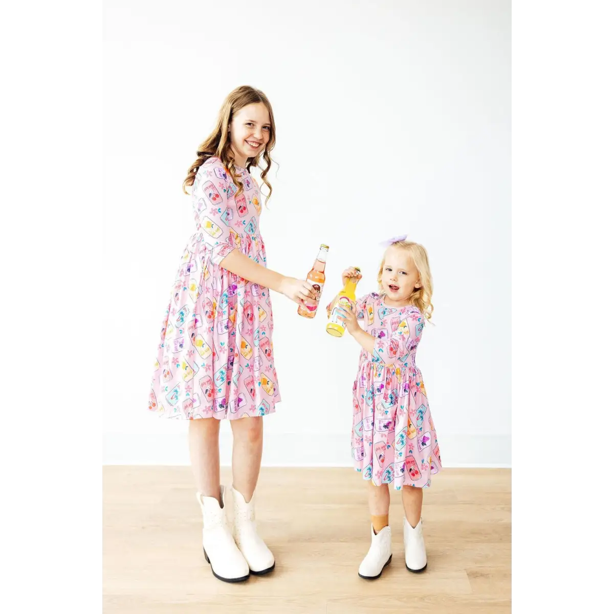 Girly Pop 3/4 Sleeve Pocket Twirl Dress - Mila & Rose ®