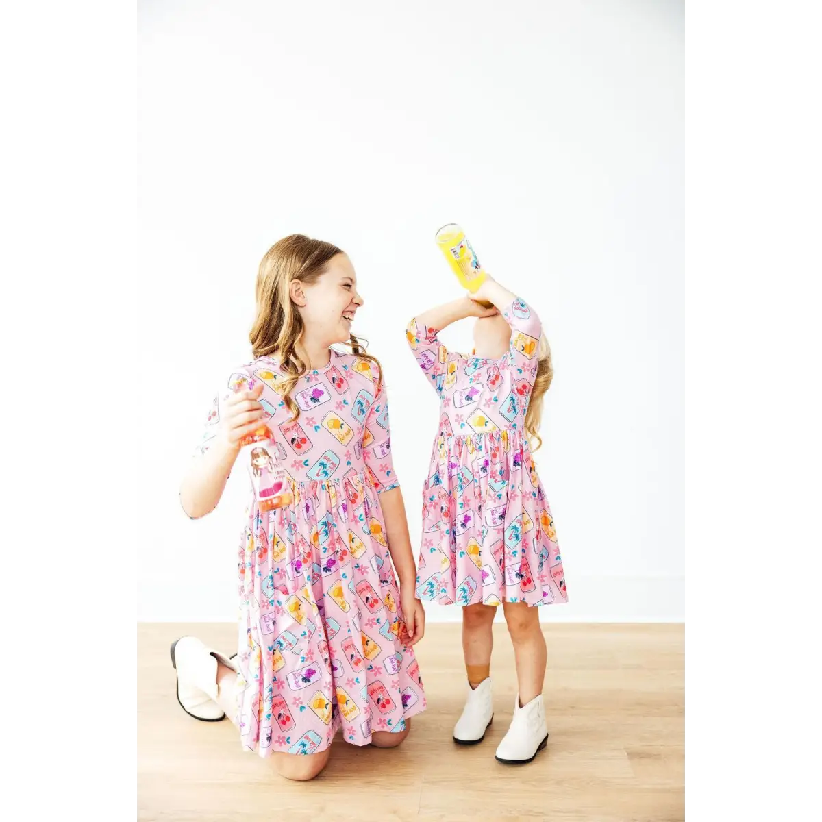 Girly Pop 3/4 Sleeve Pocket Twirl Dress - Mila & Rose ®