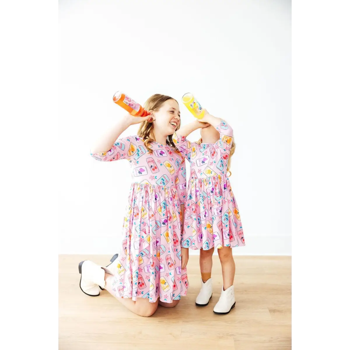 Girly Pop 3/4 Sleeve Pocket Twirl Dress - Mila & Rose ®