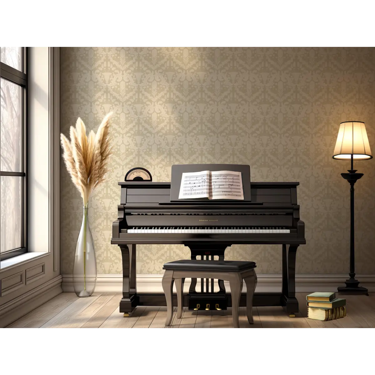 Giselle Wallpaper - Floral Damask - by Cinnamon Clouds - Loomwell Home Goods