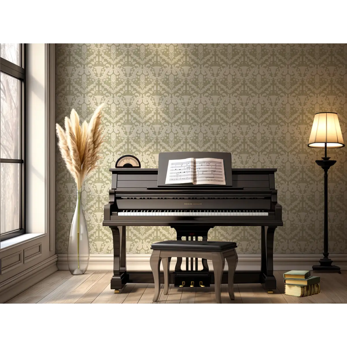 Giselle Wallpaper - Floral Damask - by Cinnamon Clouds - Loomwell Home Goods