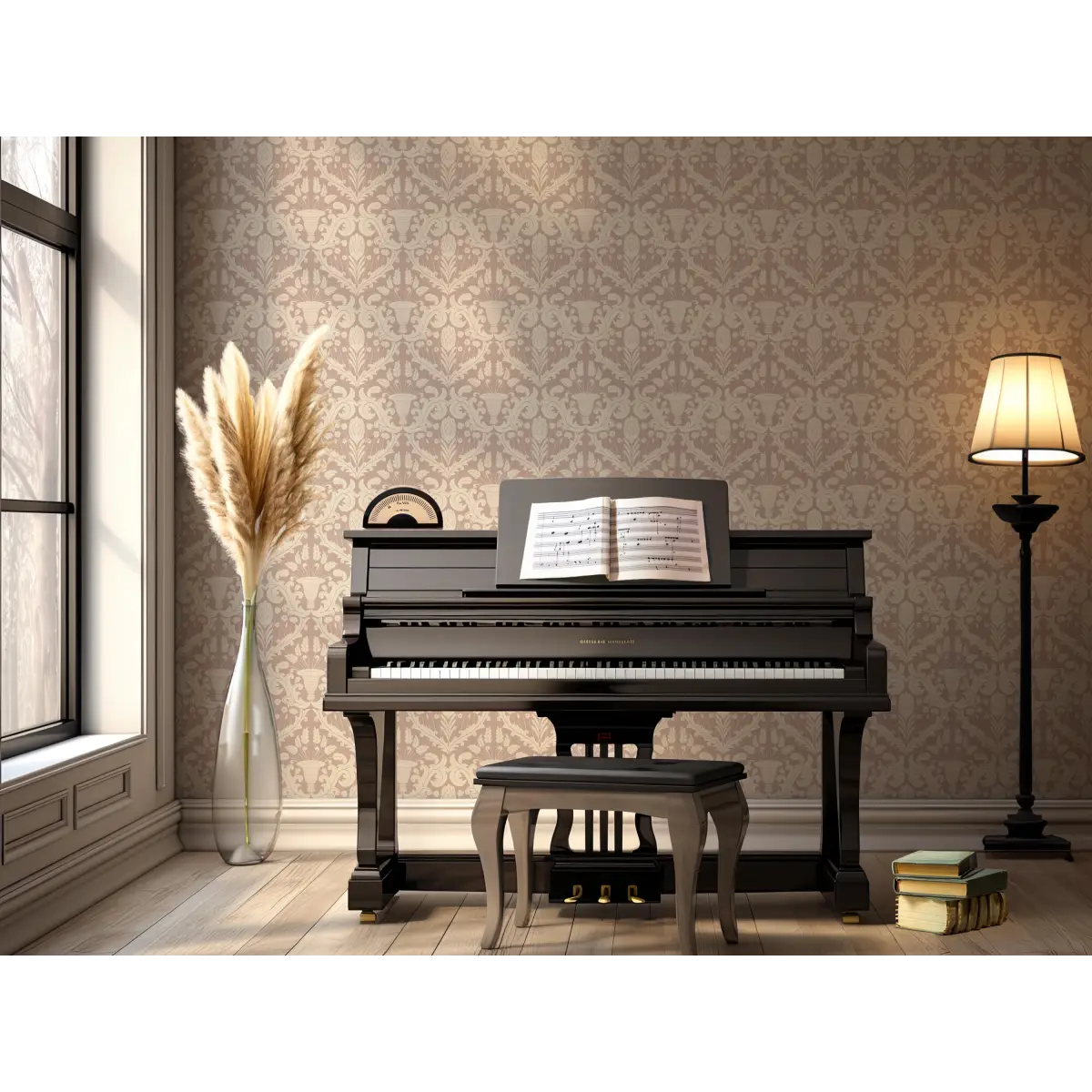 Giselle Wallpaper - Floral Damask - by Cinnamon Clouds - Loomwell Home Goods