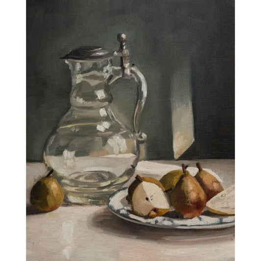 Art Print - Glass Pitcher and Pears Painting - 5x7 - Miss Mustard Seed