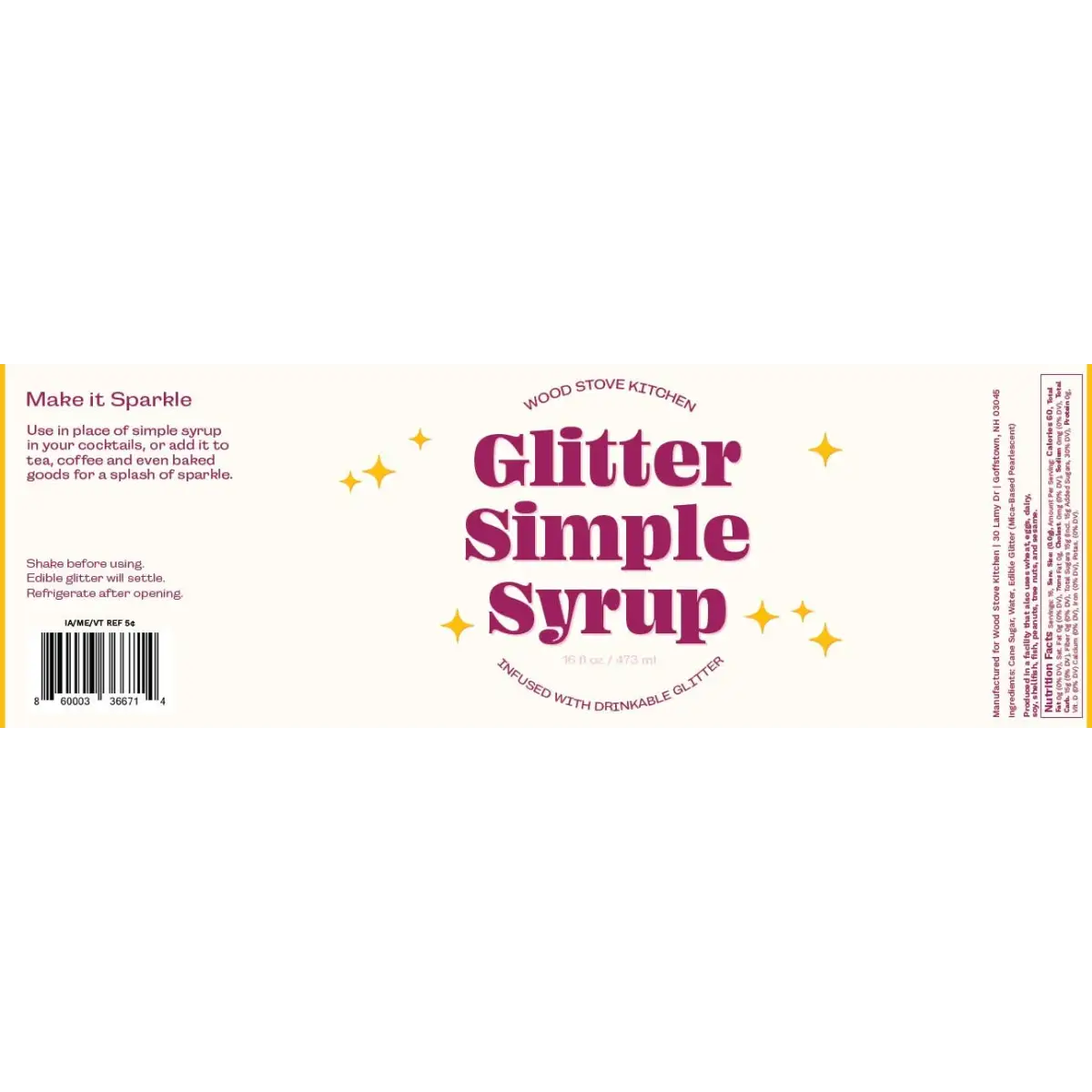 Glitter Simple Syrup with Edible Glitter - Wood Stove Kitchen