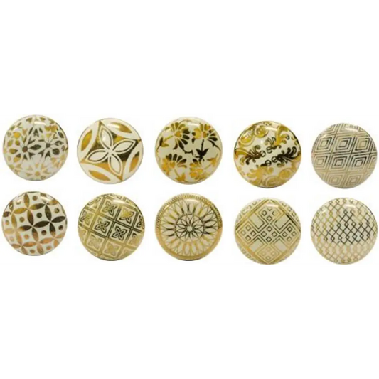 Gold Assorted Ceramic Drawer Knobs (each) - Plutus imports
