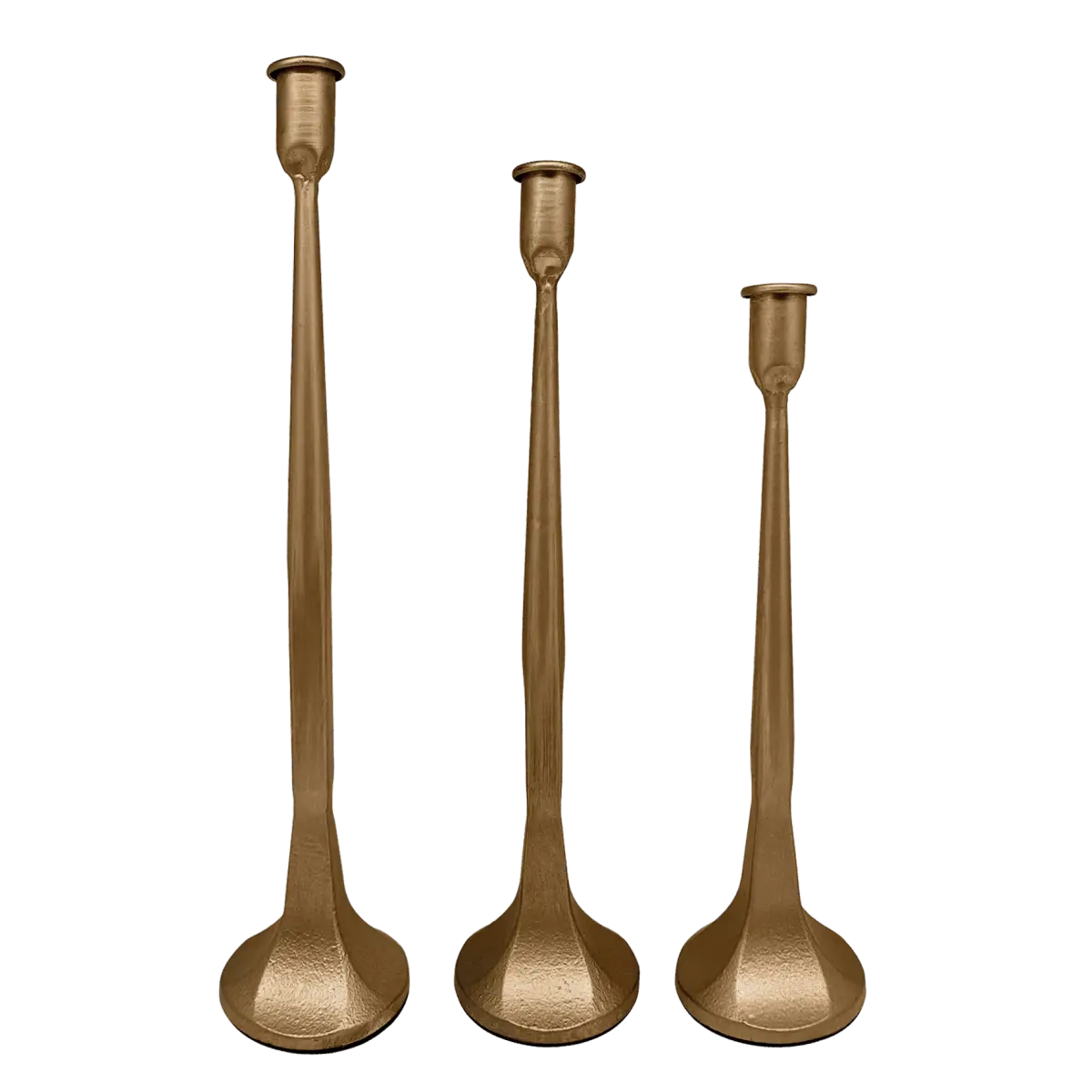 Gold Cast Iron Taper Candle Holders - Sweet Water Decor