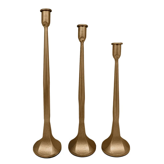 Gold Cast Iron Taper Candle Holders - Sweet Water Decor