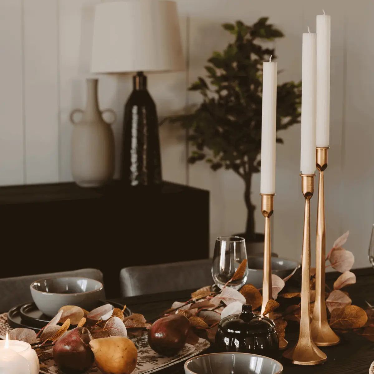 Gold Cast Iron Taper Candle Holders - Sweet Water Decor