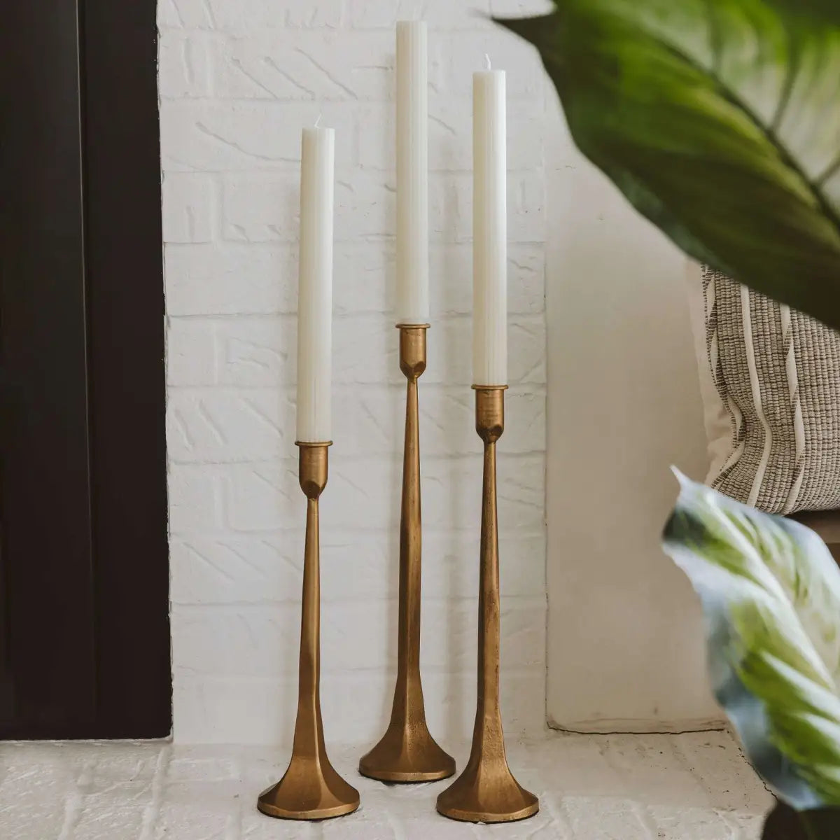 Gold Cast Iron Taper Candle Holders - Sweet Water Decor
