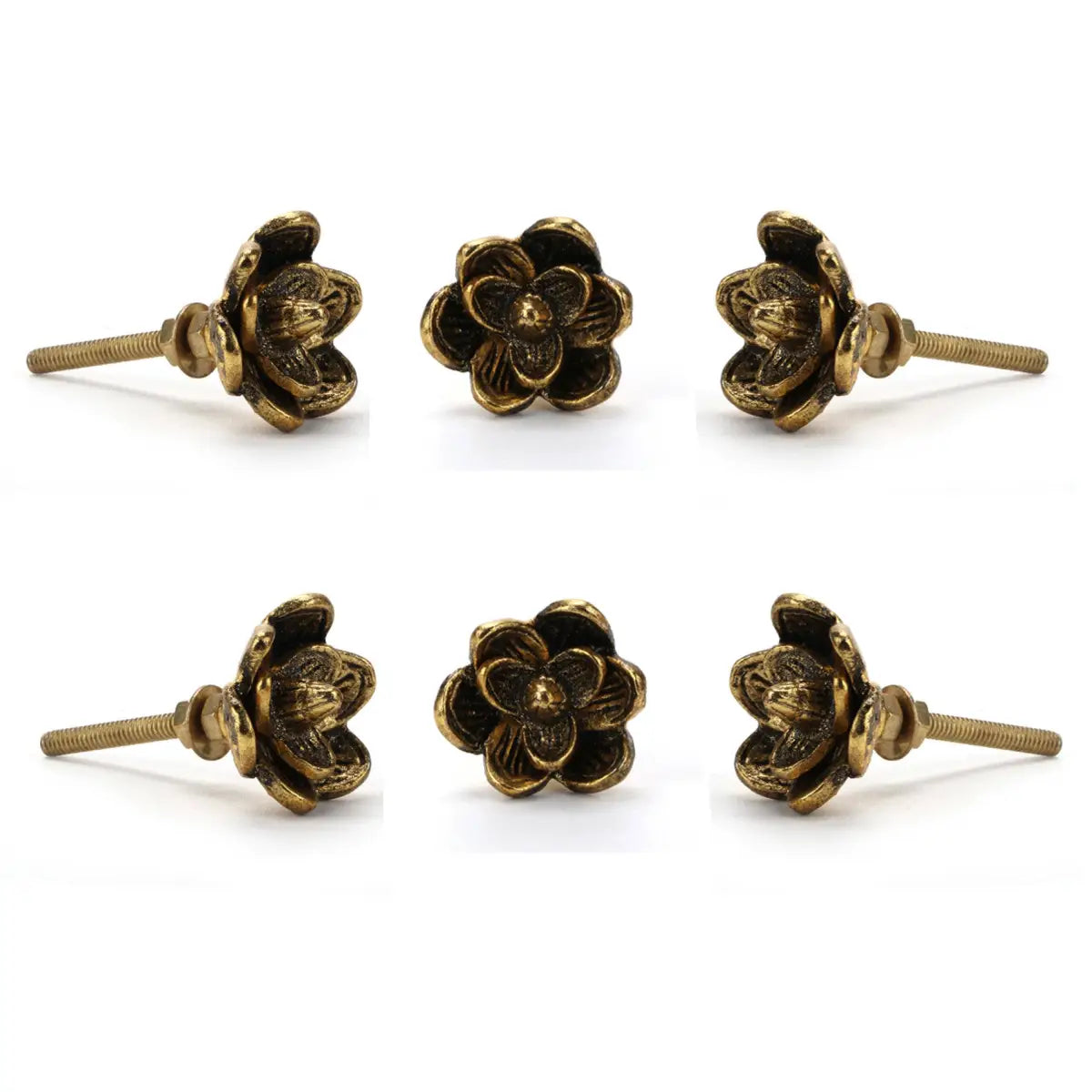Gold Flower Knob (each) - Perilla Home