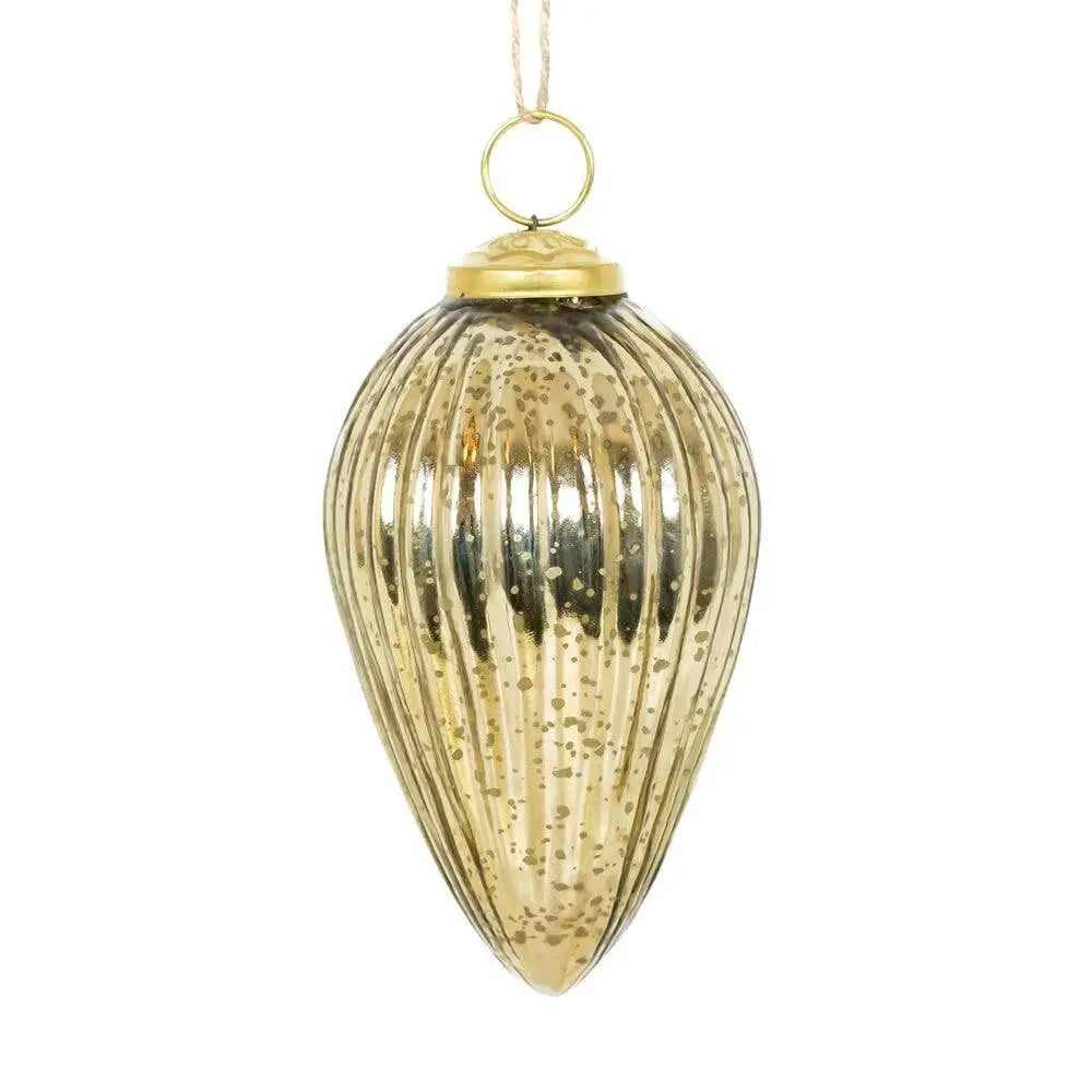 Gold Glass Christmas Ornaments - Set of 3 - Devanie At Home (Formerly Adams & Co.)