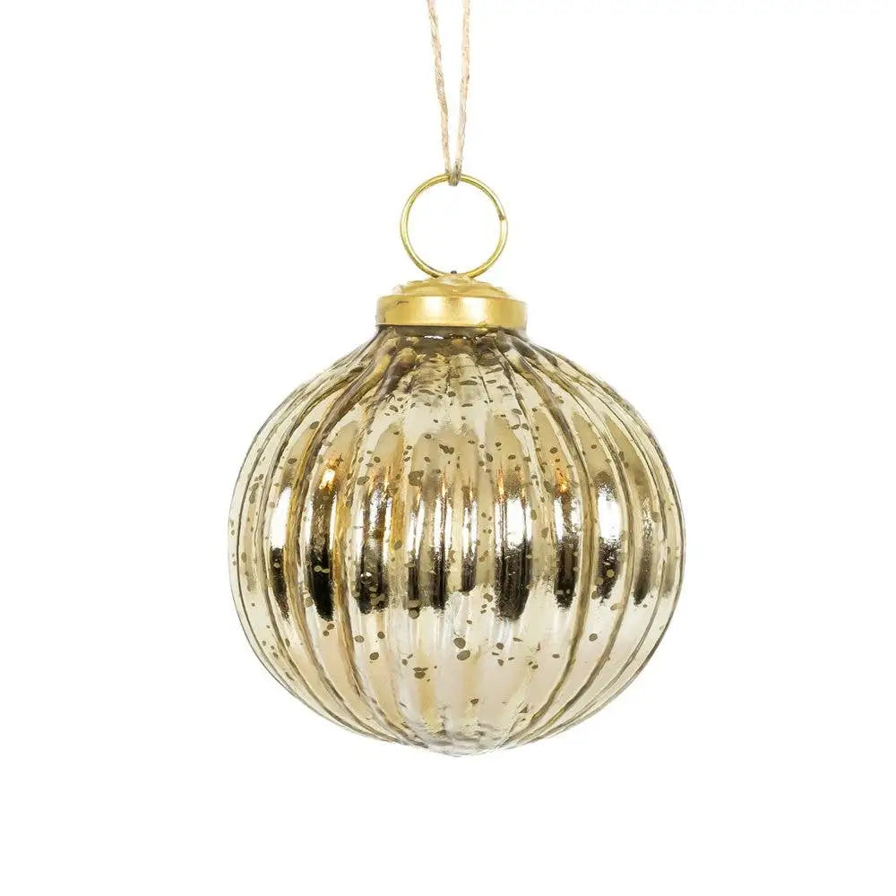 Gold Glass Christmas Ornaments - Set of 3 - Devanie At Home (Formerly Adams & Co.)