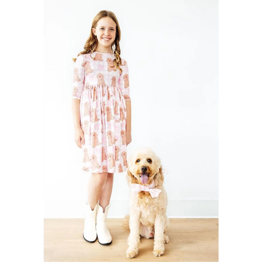 Pocket Twirl Dress - Goldendoodle 3/4 Sleeve - Dogs - Mila & Rose ®