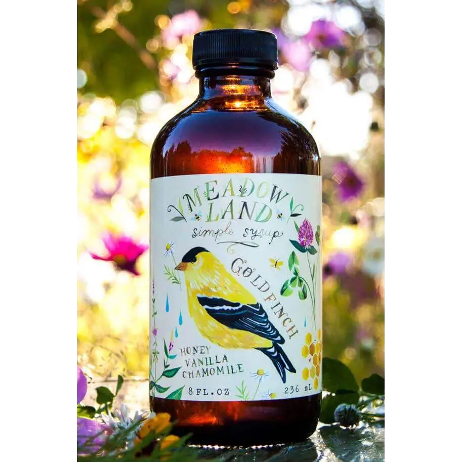 Goldfinch Simple Syrup - Honey Chamomile & Vanilla - Coffee or Cocktails - Meadowland Syrup