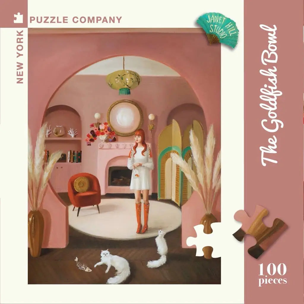 The Goldfish Bowl by Janet Hill - 100 Piece Mini Puzzle - New York Puzzle Company