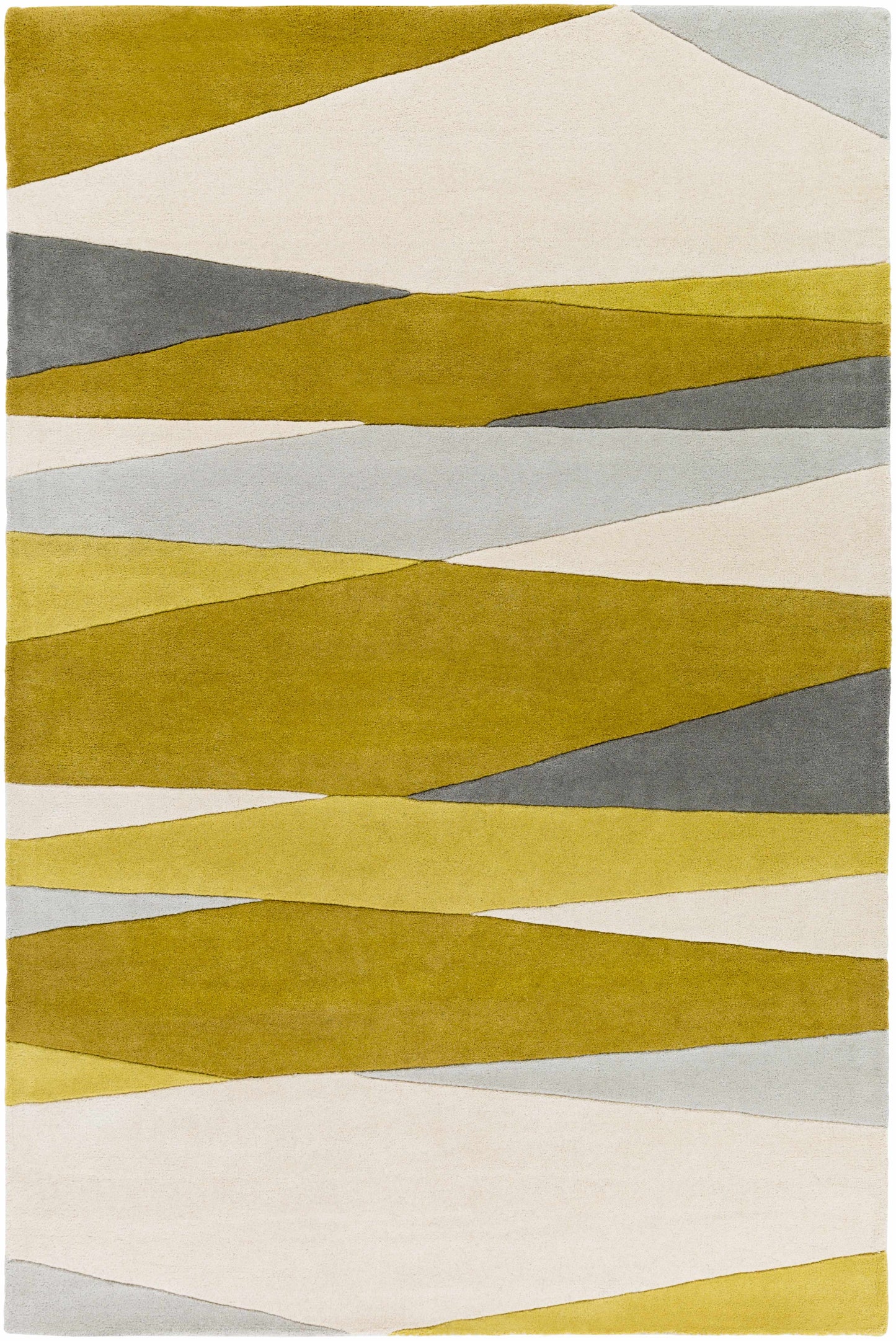 Gold Gray Modern Wool Rug - * 5’ x 8’ Rectangle - Boutique Rugs