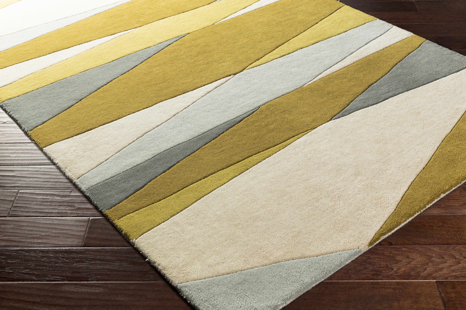 Gold Gray Modern Wool Rug - Boutique Rugs