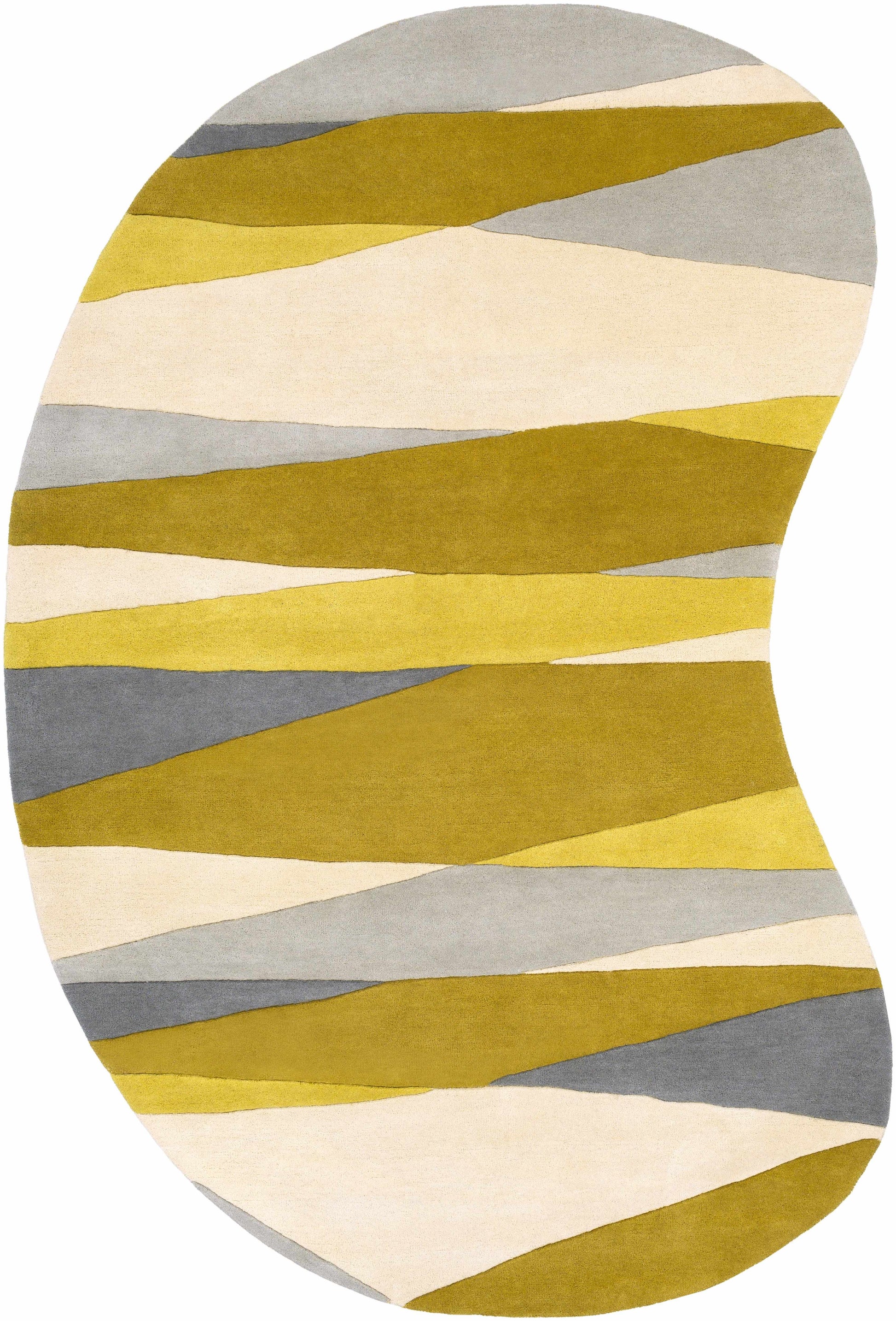 Gold Gray Modern Wool Rug - Boutique Rugs