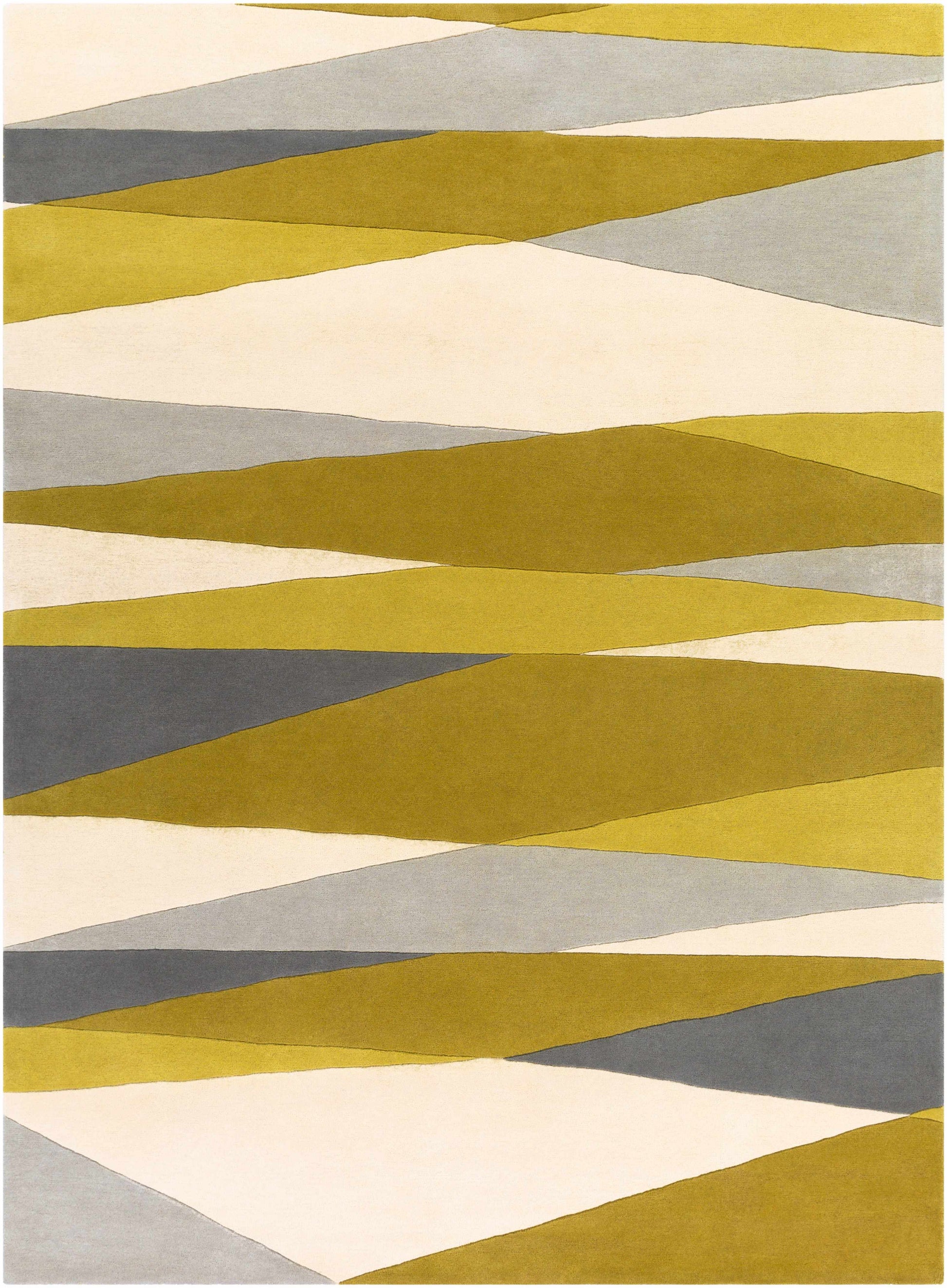 Gold Gray Modern Wool Rug - 8’ x 11’ Rectangle - Boutique Rugs