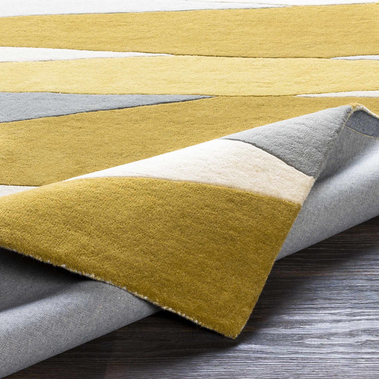 Gold Gray Modern Wool Rug - Boutique Rugs