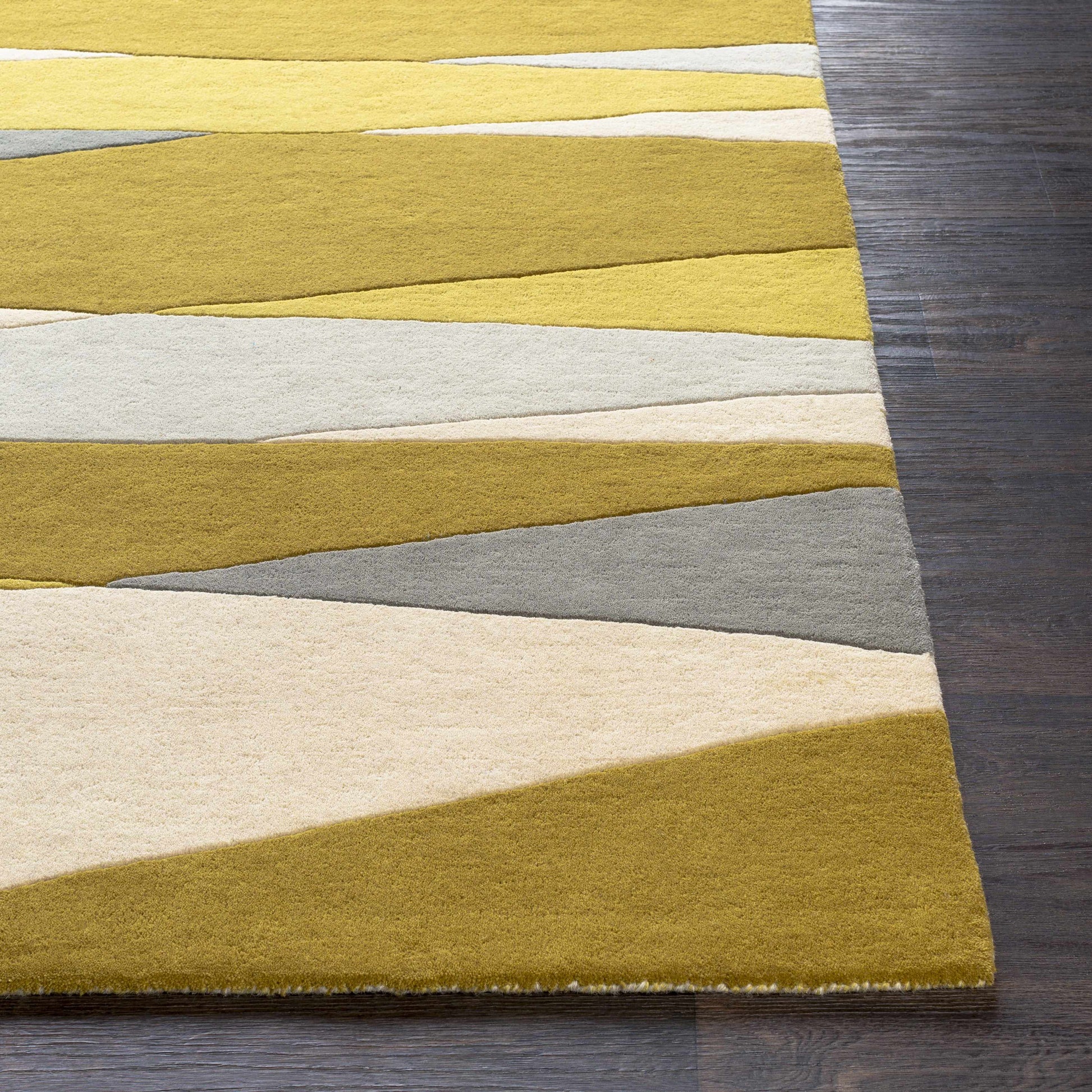 Gold Gray Modern Wool Rug - Boutique Rugs