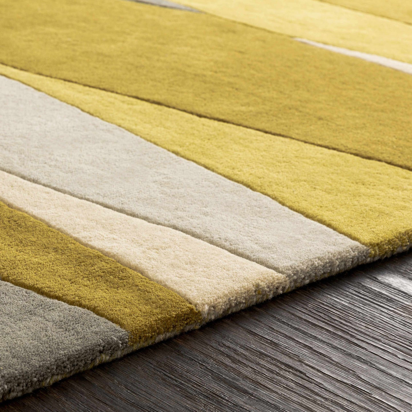 Gold Gray Modern Wool Rug - Boutique Rugs