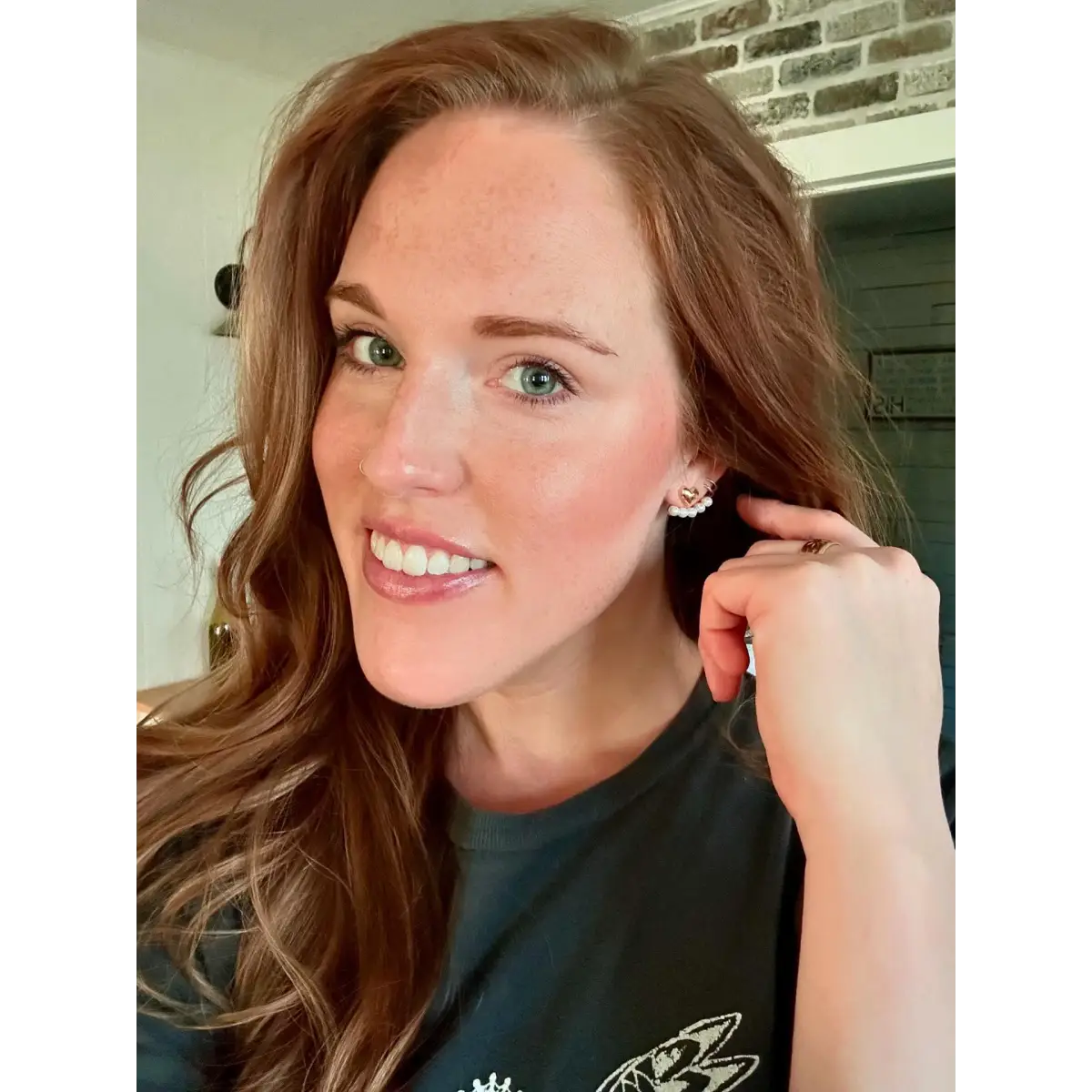 Heart and Pearl Jacket Earrings - Rooted Home Goods
