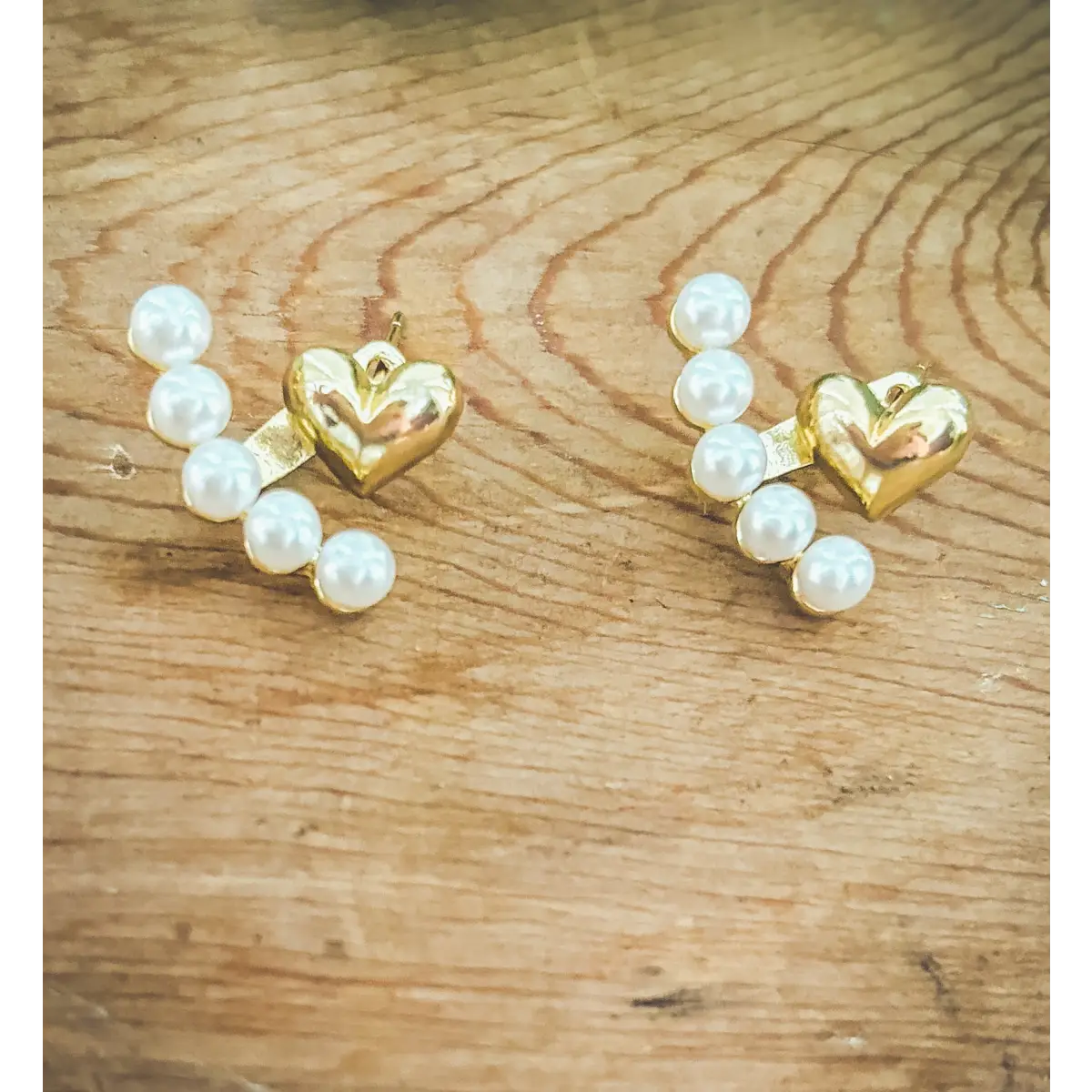 Heart and Pearl Jacket Earrings - Rooted Home Goods
