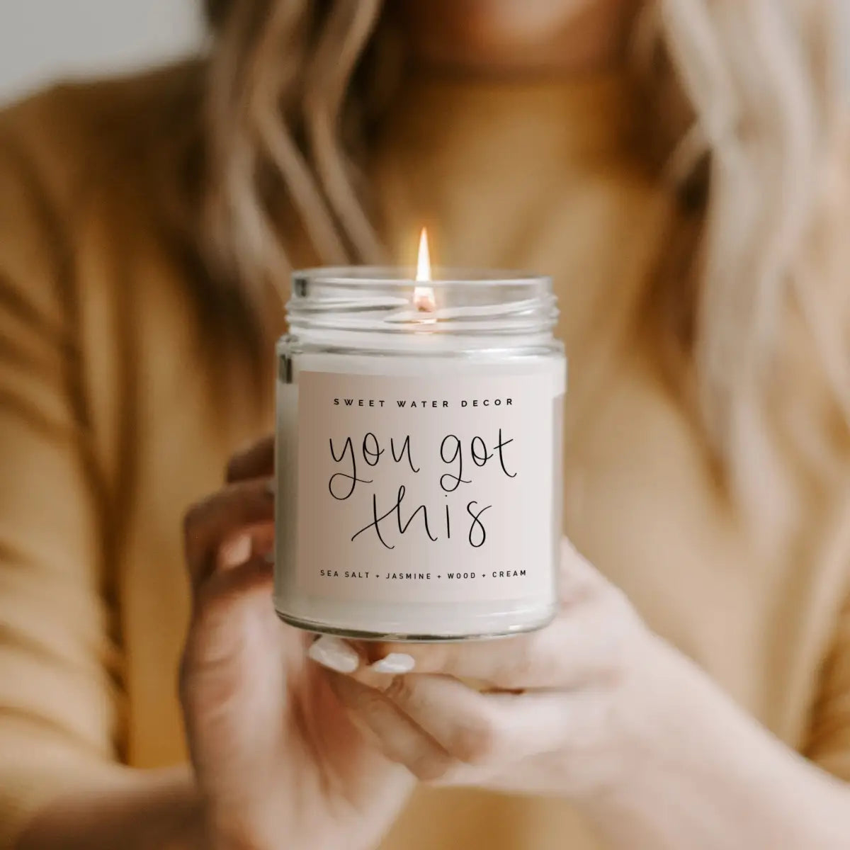 You Got This Soy Candle - Clear Jar - 9 oz - Sweet Water Decor
