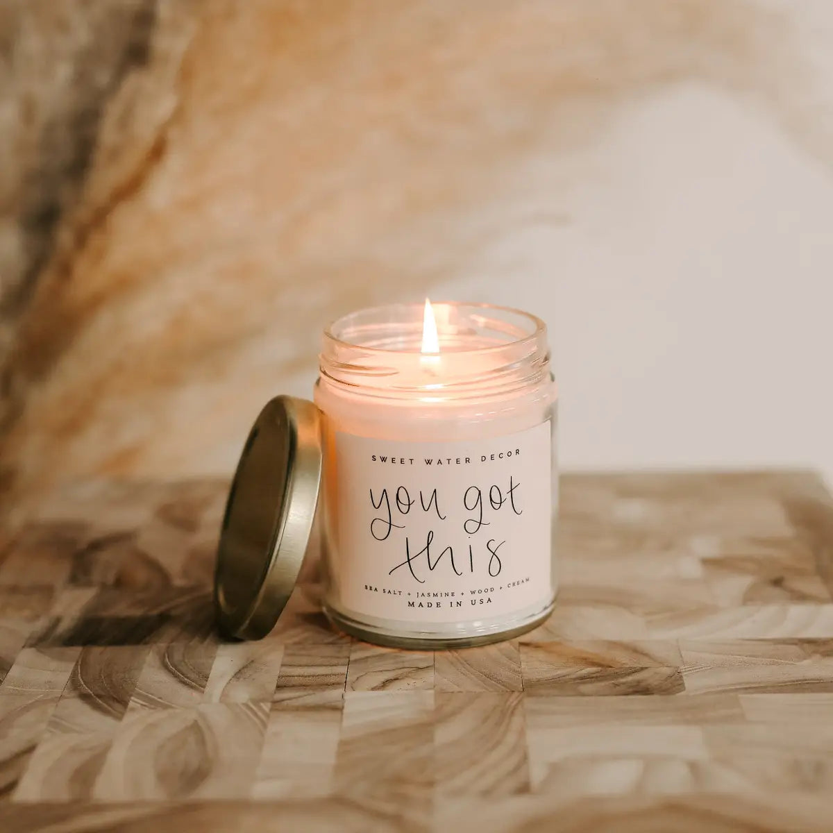 You Got This Soy Candle - Clear Jar - 9 oz - Sweet Water Decor