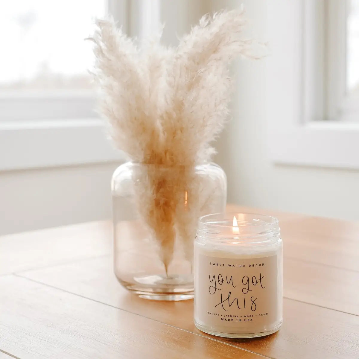 You Got This Soy Candle - Clear Jar - 9 oz - Sweet Water Decor