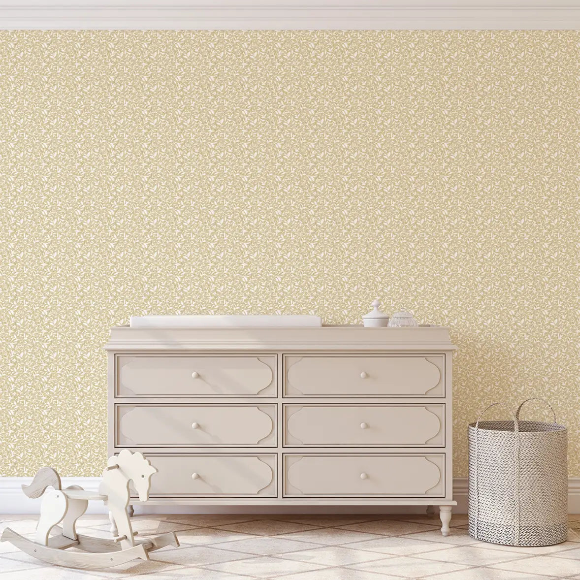 Grace Wallpaper - Leaves - by Elfi Yang - Loomwell Home Goods