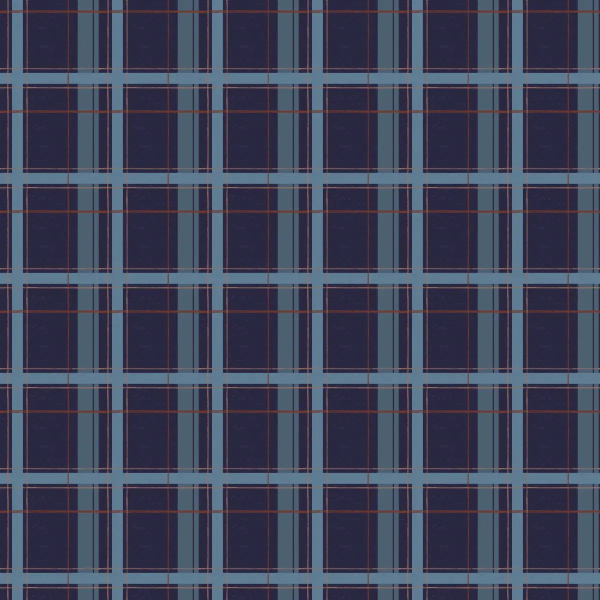 Grady Wallpaper - Classic Plaid - by Emma J Rivers - Sample 1 foot by 1 foot / Dark Blue - Loomwell Home Goods