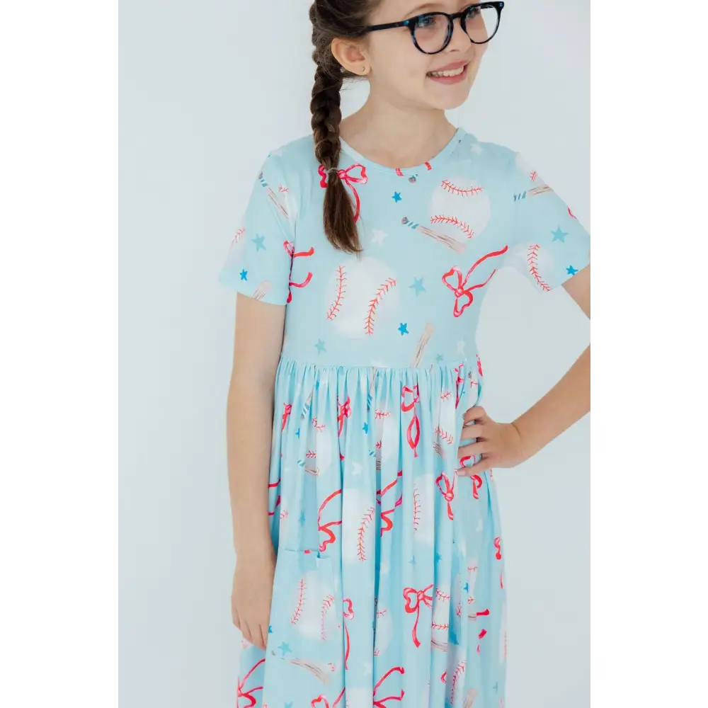 Grand Slam Glam Baseball Pocket Twirl Dress - Mila & Rose ®