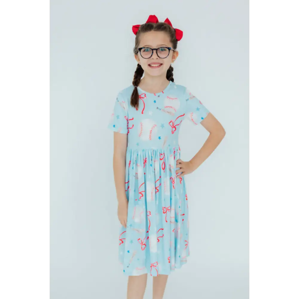 Grand Slam Glam Baseball Pocket Twirl Dress - Mila & Rose ®