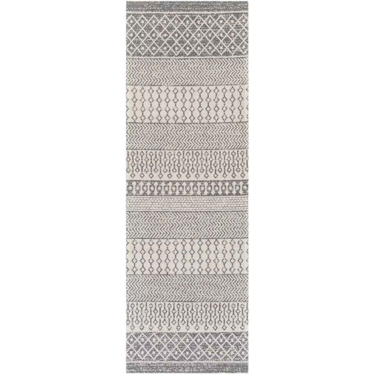 Gray Cotton Area Rug - 2’7’’ x 7’3’’ Runner - Boutique Rugs
