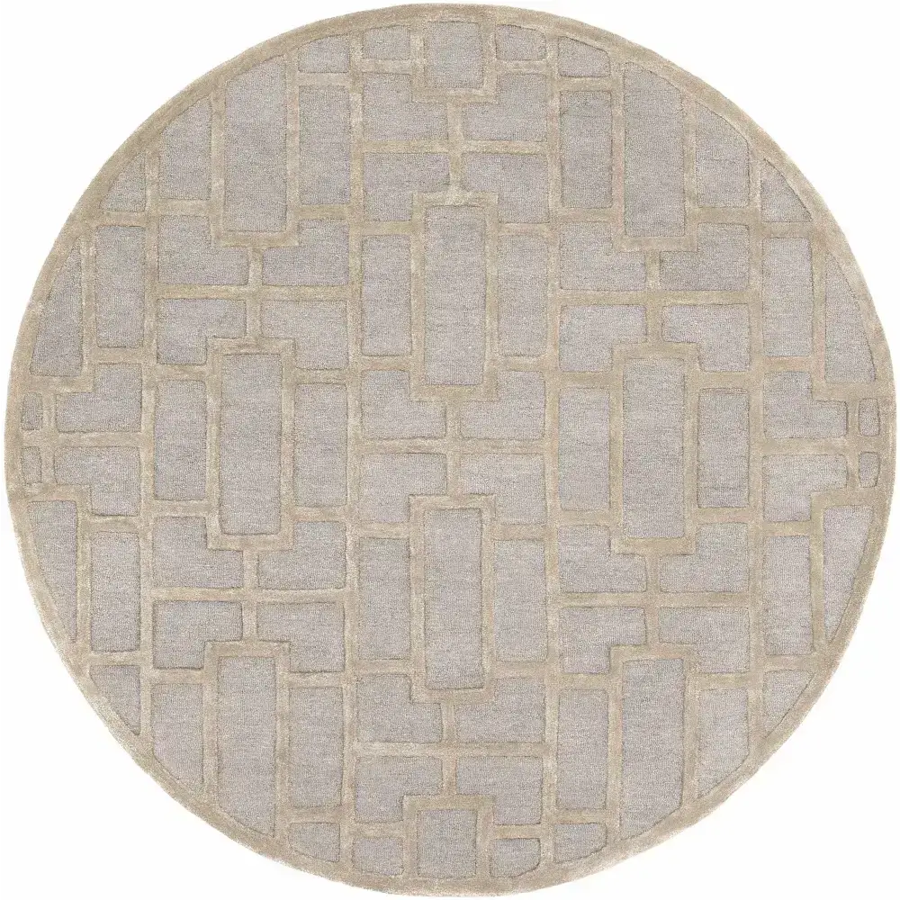 Gray Modern Area Rug - 8’ Round - Boutique Rugs