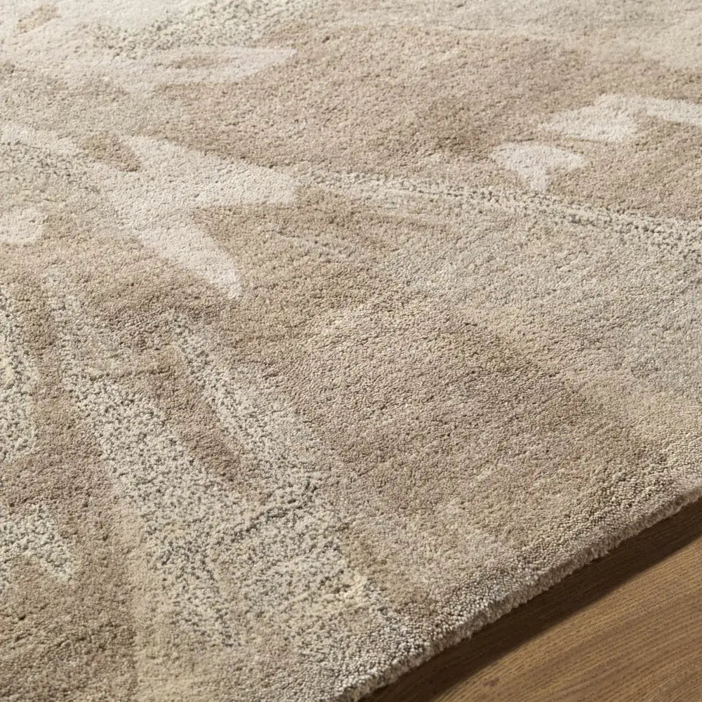 Gray Modern Floral Wool Rug - 4’ Round - Boutique Rugs