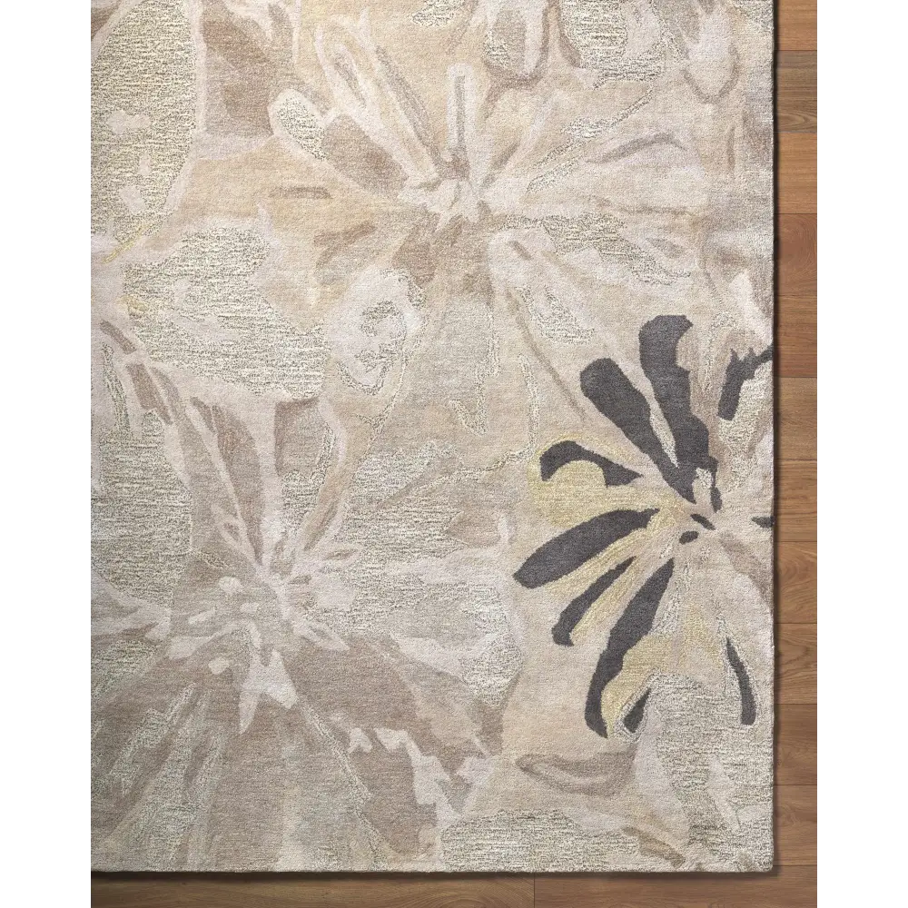 Gray Modern Floral Wool Rug - Boutique Rugs