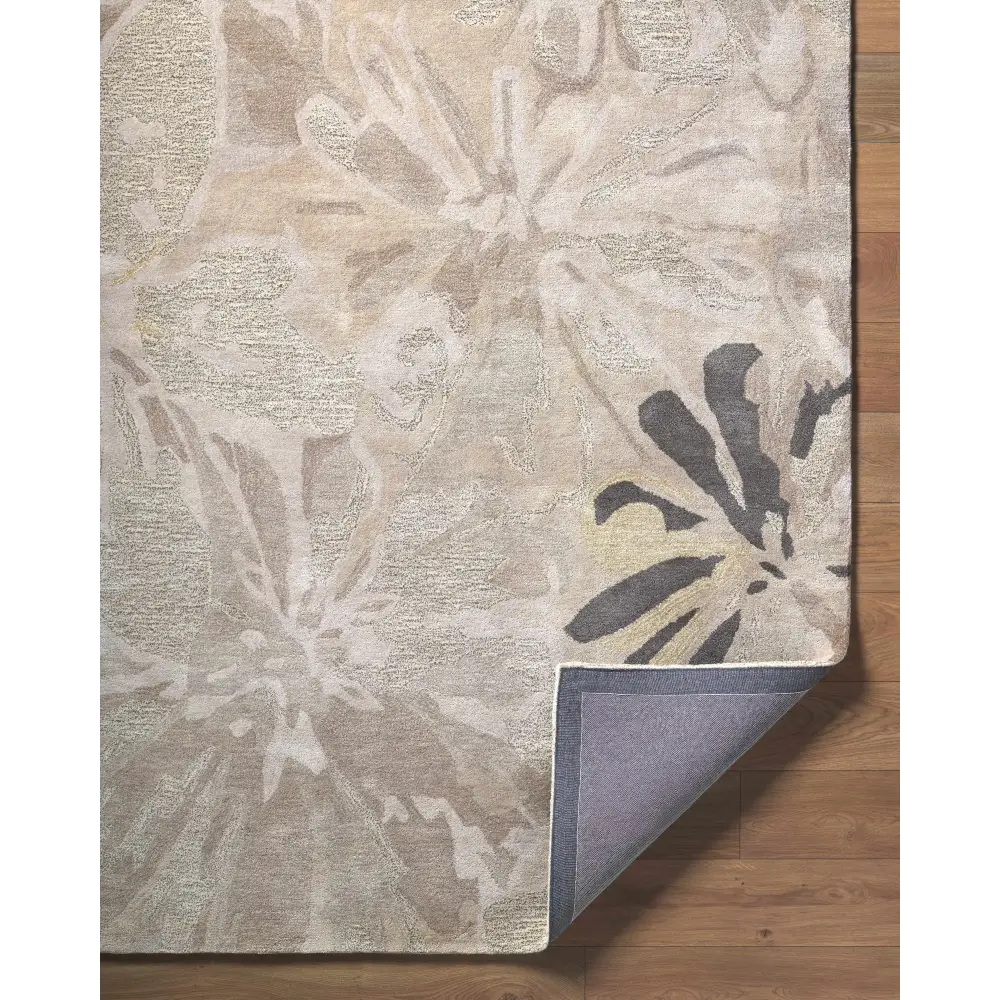 Gray Modern Floral Wool Rug - Boutique Rugs