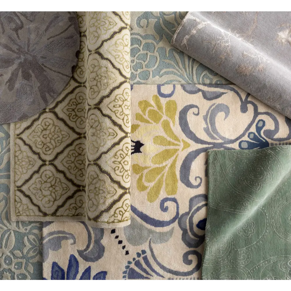 Gray Modern Floral Wool Rug - Boutique Rugs